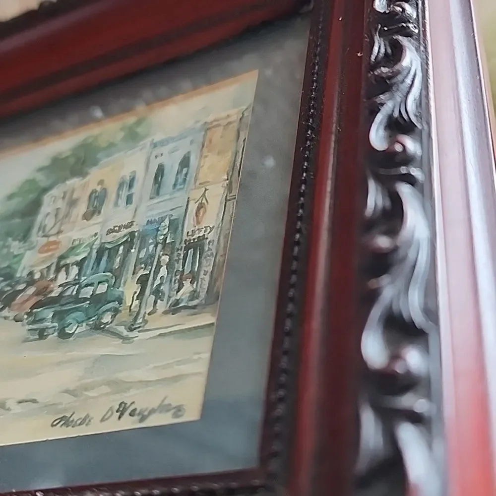 Vintage Framed Phoebe DeVaughn Print 'Our Town' 1959